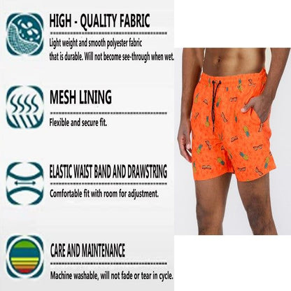 Palm Tree Print Swim Shorts New Era Fashion LLc