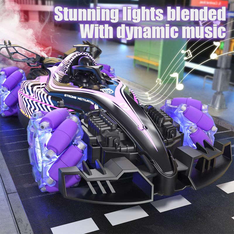 Remote control toy car F1 racing style, with music and light, the tail can be spray. New Era Fashion LLc