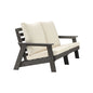 HIPS Loveseat with Cushion, Wood Grain Outdoor Garden Sofa, Sofa Set for Porch, Poolside, Terrace, and Yard Grey/Beige New Era Fashion LLc