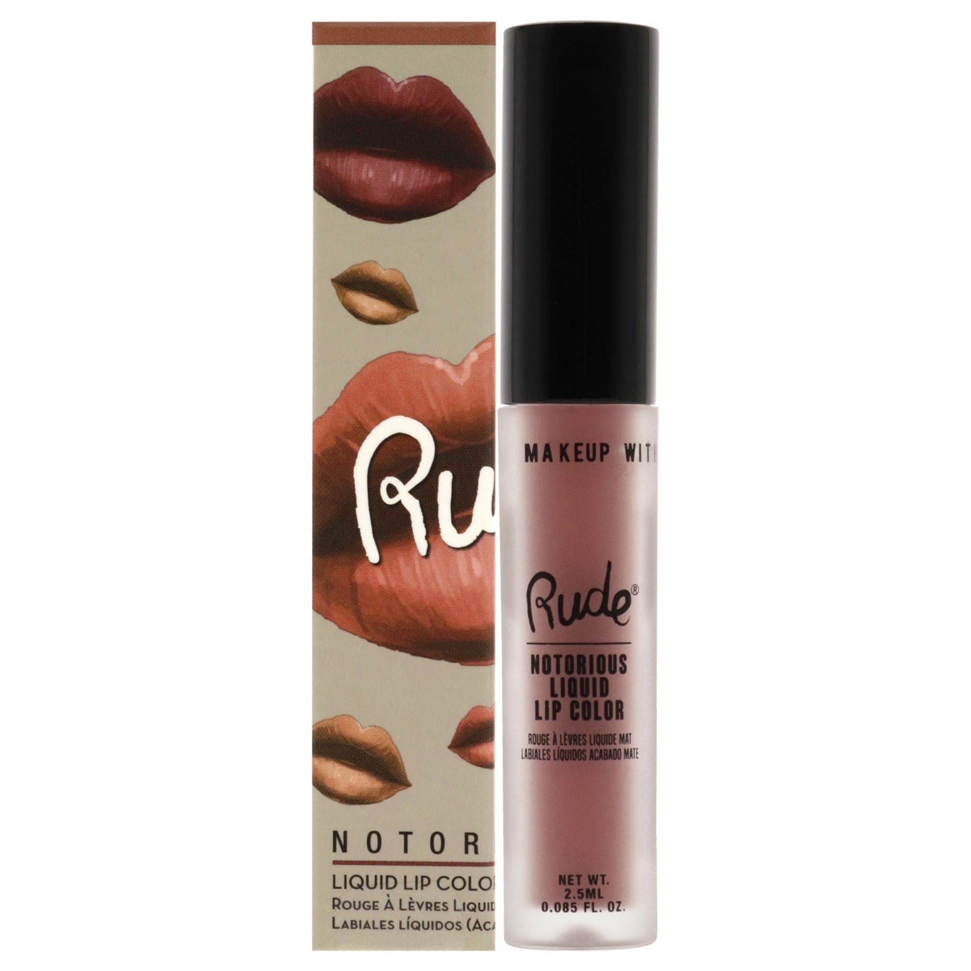 Notorious Rich Long Liquid Lip Color - Obscene Gesture by Rude Cosmetics for Women - 0.1 oz Lip Color New Era Fashion LLc
