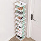 9Tier Narrow Entryway Shoe Rack Plastic Vertical Shoe Organizer Space Saving Free Standing Shoes Storage Shelf Closet Hallway New Era Fashion LLc