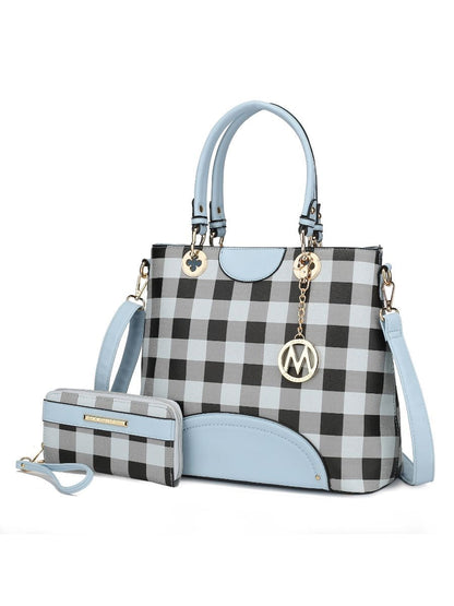 MKF Collection Gabriella Checkers Handbag with Wallet by Mia k New Era Fashion LLc