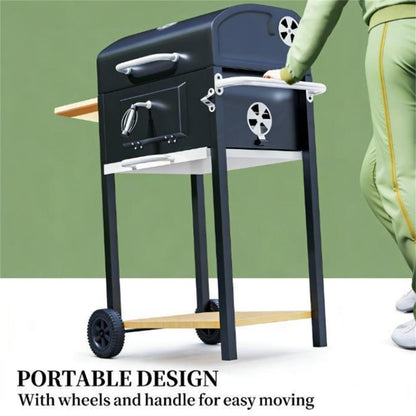Charcoal barbecue grill, backyard picnic cookware, black New Era Fashion LLc