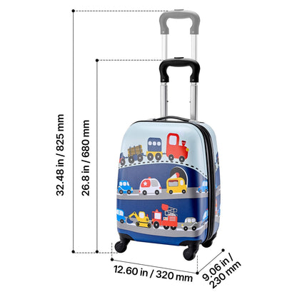 Kids Luggage Set, 5 Piece, 18 Inch Hardside Rolling Wheels Suitcase with Backpack & U-shape Pillow, Truck Kids Carry on Luggage Set, Holiday Birthday Gift for Girls Boys, Airline Approved New Era Fashion LLc
