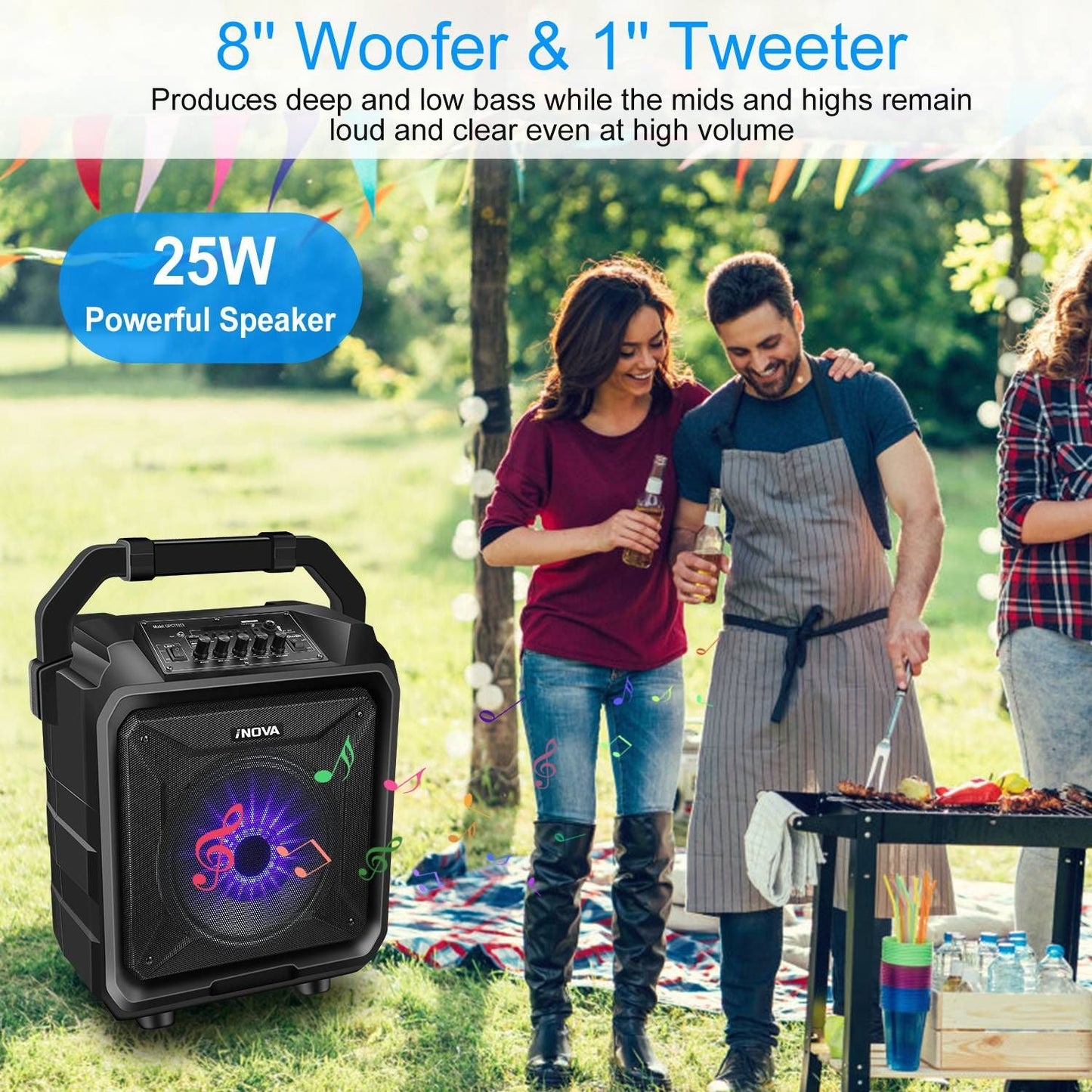 Portable Wireless Party Speaker with Disco Lighting New Era Fashion LLc