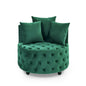 Velvet Upholstered Swivel Chair for Living Room, with Button Tufted Design and Movable Wheels, Including 3 Pillows New Era Fashion LLc