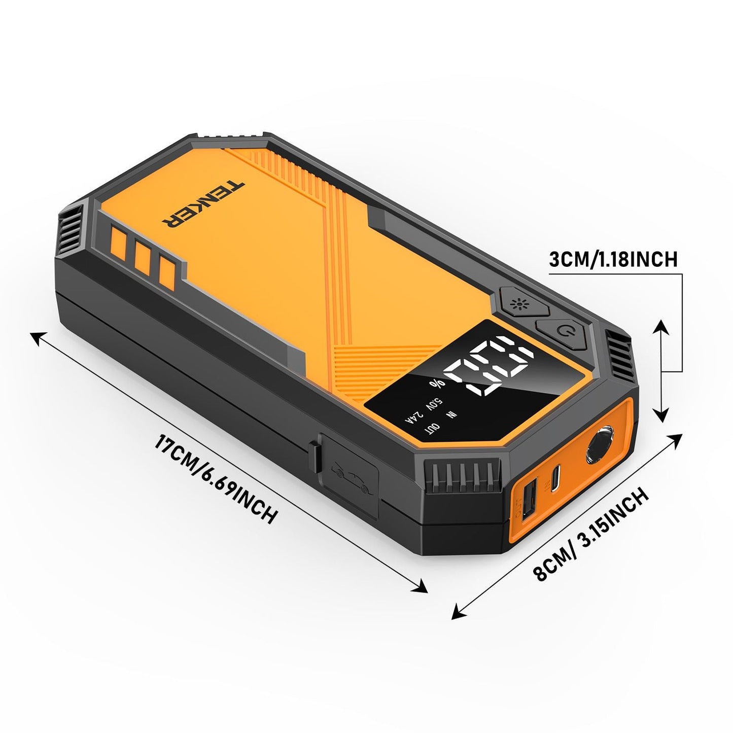 5000A Car Jump Starter 7.2L Gas or 6.5L Diesel 44.4W Portable Power Bank LED Flashlight 12V Jumper Box 10 Protections Built in Comprehensive Protection New Era Fashion LLc