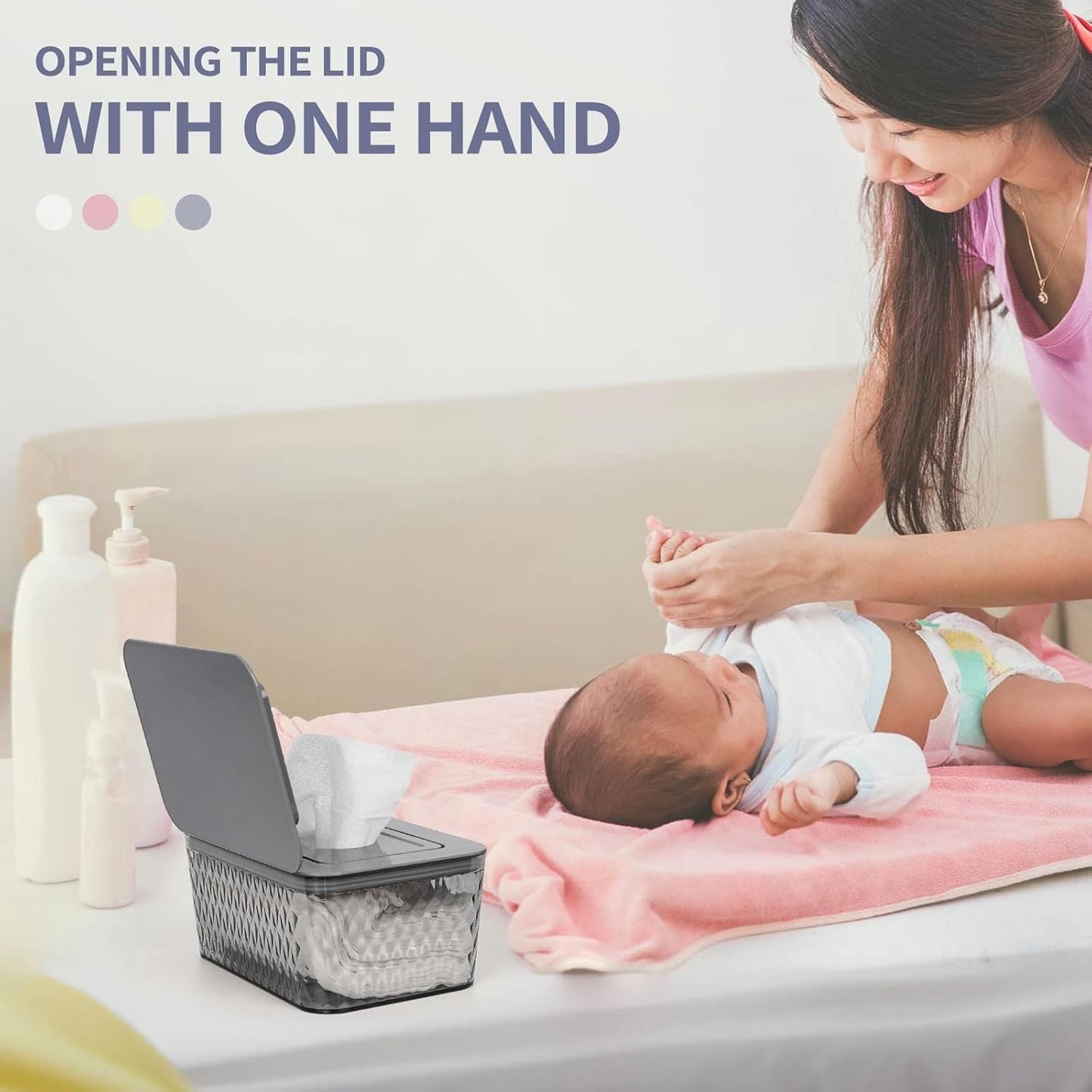 Wipes Dispenser, One-Handed Operation Wipe Holder for Baby & Adult, Seal-Designed Wipes Container for Bathroom Keep Diaper Wipes Fresh New Era Fashion LLc