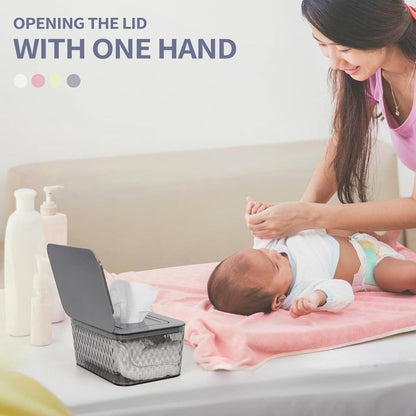 Wipes Dispenser, One-Handed Operation Wipe Holder for Baby & Adult, Seal-Designed Wipes Container for Bathroom Keep Diaper Wipes Fresh New Era Fashion LLc