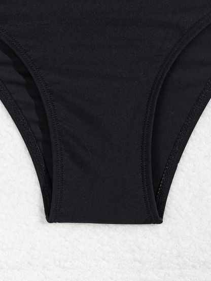 Women's black sexy  two-piece quick-dry fabric bikini swimwear New Era Fashion LLc