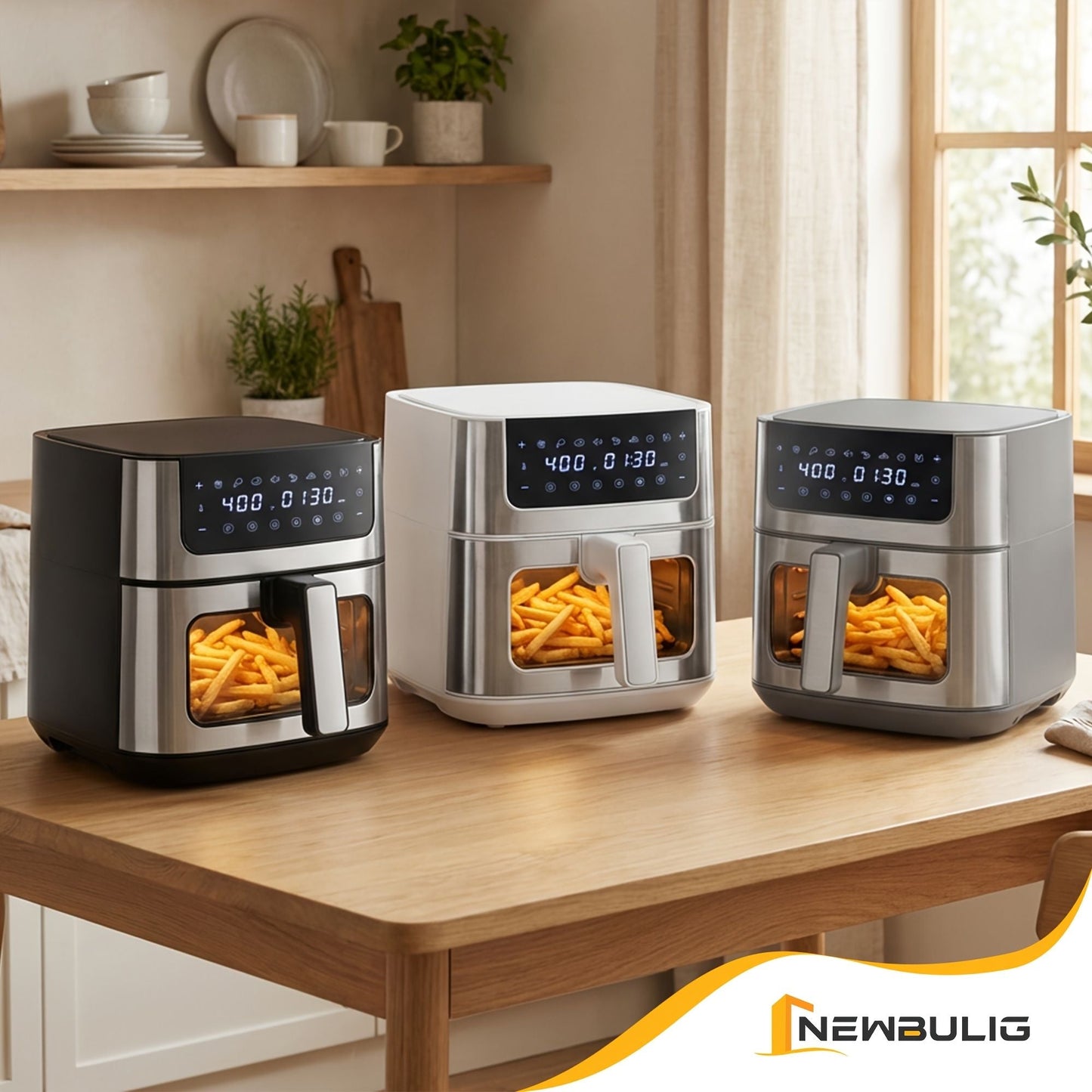 6.34QT Multi-Function Air Fryer with Ceramic Coating Suitable for Roast, Bake, Broil, Dehydrate, Reheat & Keep Warm, Digital Temperature (90°F-450°F), Easy-Clean Cooker for, -Type Plug ( Plug) New Era Fashion LLc