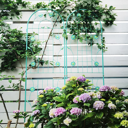 2 Pack 71" x 19.7" Metal Garden Trellis Rustproof Trellis for Climbing Plants Outdoor Flower Support Wrought Iron Ivy Vine Cucumbers Decorative(Green) New Era Fashion LLc