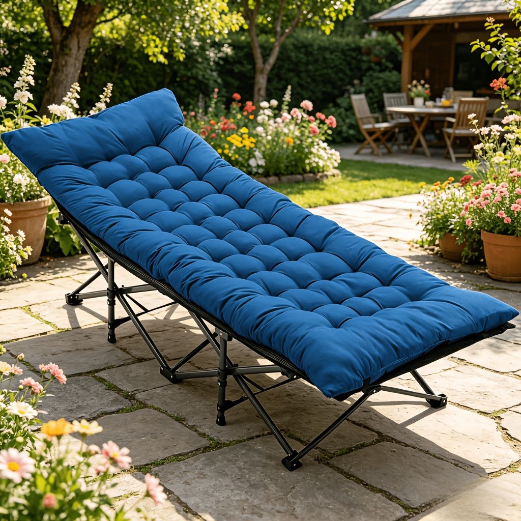 Foldable camping bed with mattress, sturdy and durable folding bed New Era Fashion LLc