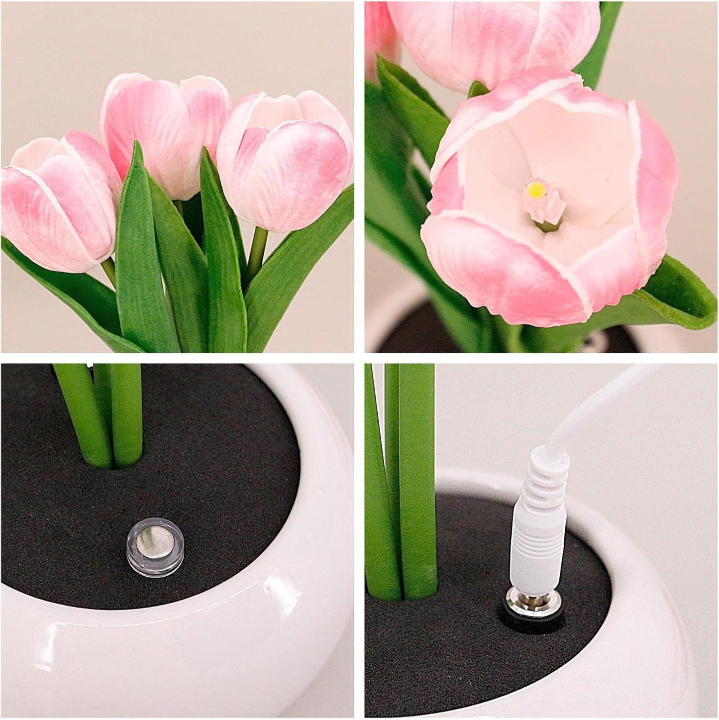 Tulip Lamp - LED Replica Tulip Table Lamp with Flower Vase for Desktop Decoration. Suitable for home, living room, desktop decoration, holiday gifts, atmosphere decoration lamps. Powered by USB New Era Fashion LLc