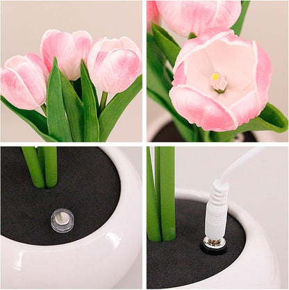Tulip Lamp - LED Replica Tulip Table Lamp with Flower Vase for Desktop Decoration. Suitable for home, living room, desktop decoration, holiday gifts, atmosphere decoration lamps. Powered by USB New Era Fashion LLc