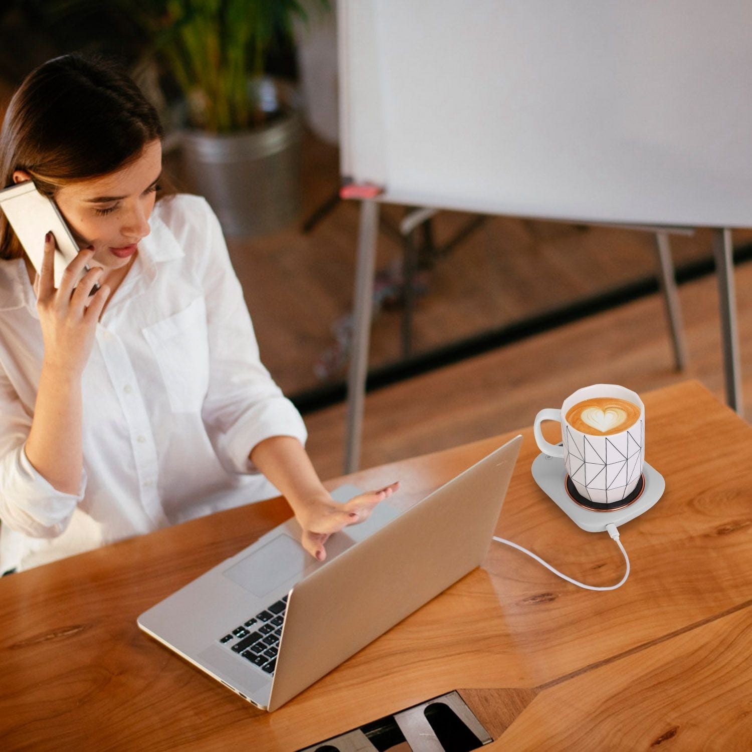 Electric Coffee Mug Warmer for Desk Auto Shut off USB Tea Milk Beverage Cup Heater Heating Plate for Office Home 3 Temperature Setting New Era Fashion LLc