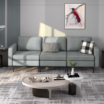 Convertible Sofa Couch with Magazine Pockets 3-Seat with 2 USB Port New Era Fashion LLc