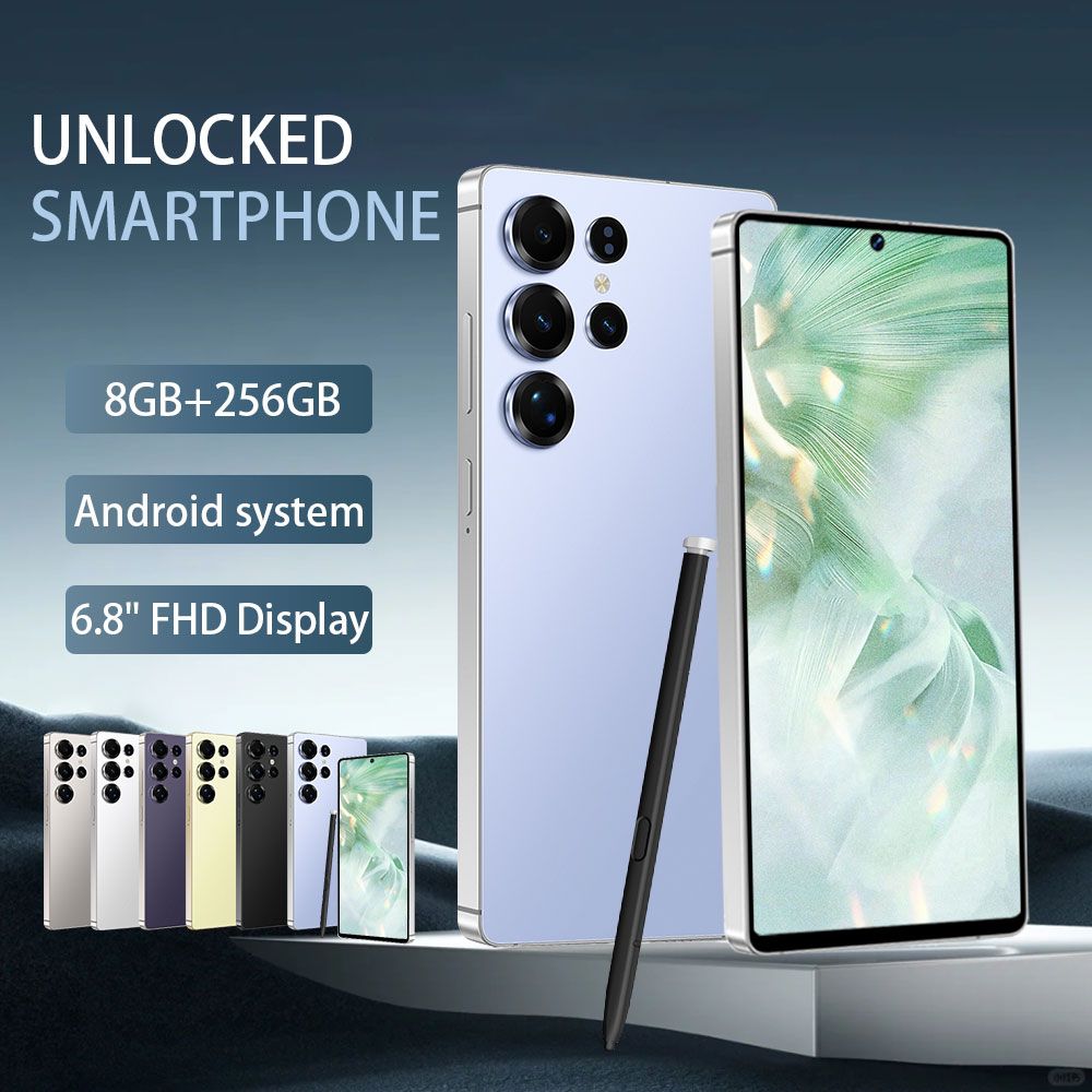 8+256GB Unlocked Smartphone, 6.8" HD+ Display, I24 5G Ultra Unlocked Phone, Built in Pen, 6000mAh Battery /Face ID+Fingerprint Lock/Dual SIM New Era Fashion LLc