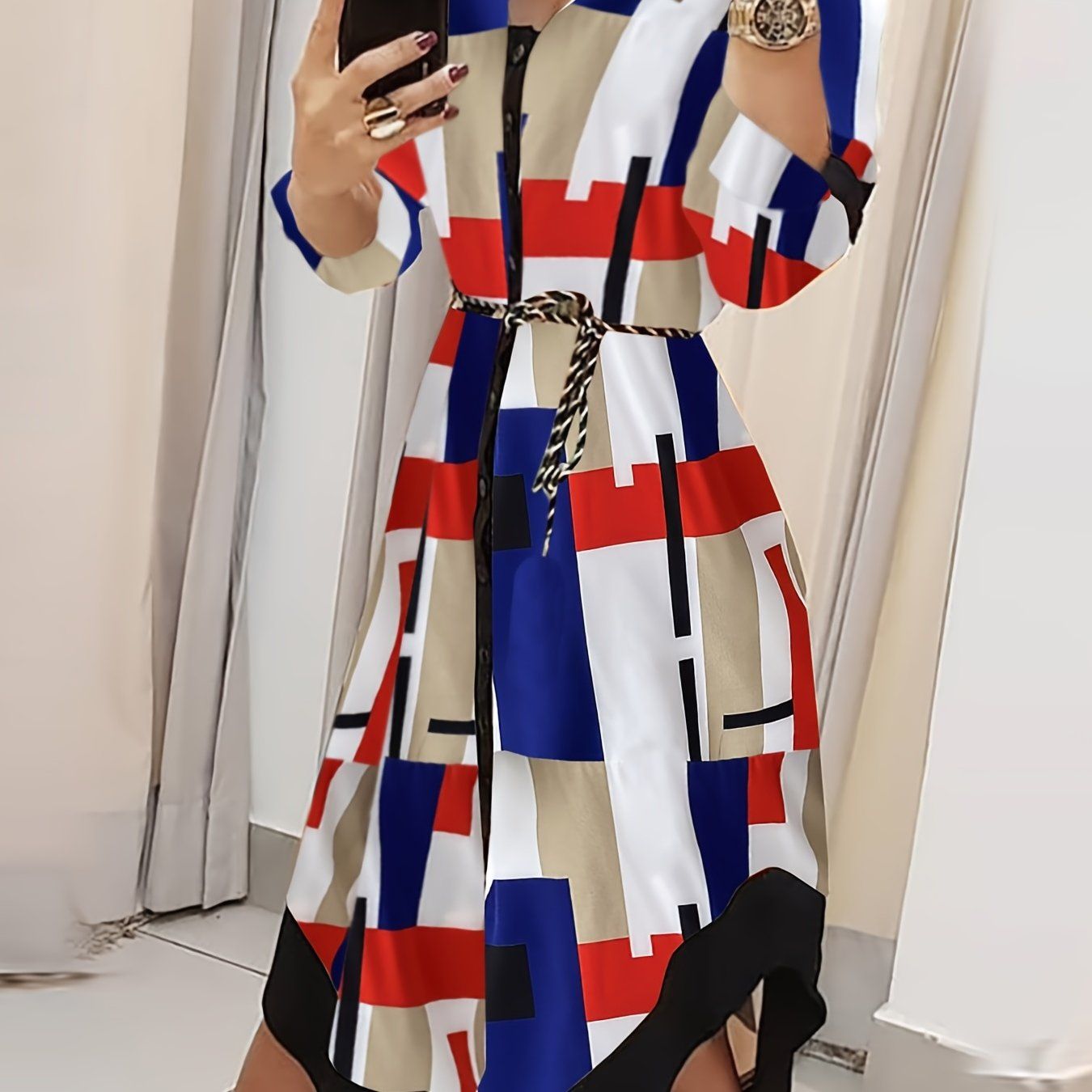 Elegant Summer High Waist Fashion Ditsy Floral Print Dress; Slim Temperament Maxi Dresses; Women's Clothing New Era Fashion LLc