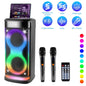 Portable Wireless Party Speaker with LED Light Wireless Mic Remote Control TWS Treble Bass Mic. Echo Music Accompany Mic. Priority Guitar In New Era Fashion LLc