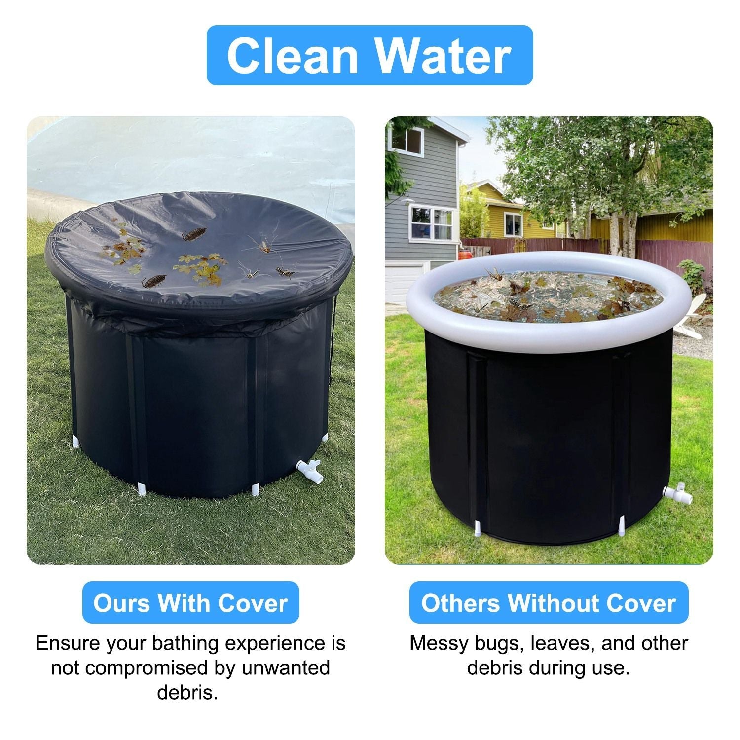 Portable Ice Bath Tub 97Gallon (370L), Portable Insulated Ice Bath Tub for Athletes Recovery, Easy Setup Ice Bathtub for Home Gym CampingCold Plunge Therapy Tub with 5-Layers Insulation, Large Ice Bat New Era Fashion LLc