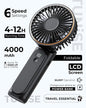Portable Handheld Fan, Portable Fan Rechargeable, 4000mAh, 180° Adjustable, 6 Speed Wind, Display Electricity in Real Time, USB Rechargeable Foldable F an, Quiet Personal Fan as Power Bank New Era Fashion LLc