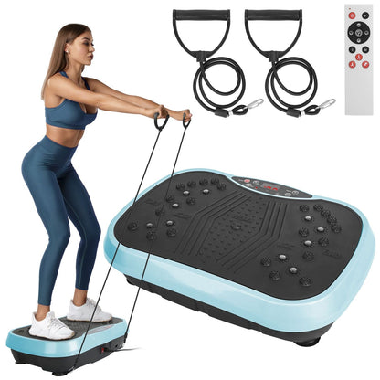 Vibration Exercise Machine With Resistant Bands Remote Control Whole Body Vibration Platform Workout Equipment Home Fitness Training Equipment For Weight Loss Fat Burner New Era Fashion LLc