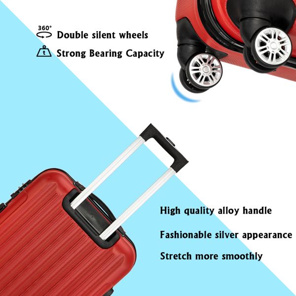 3-in-1 Multifunctional Large Capacity Traveling Storage Suitcase Luggage Set Red New Era Fashion LLc