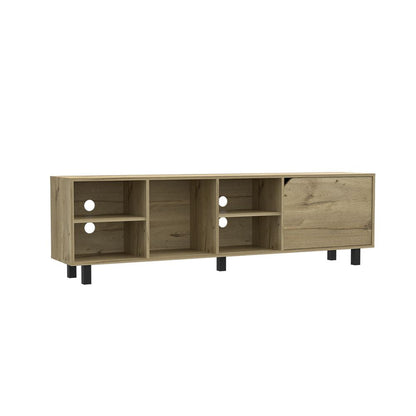 TV Stand for TV´s up 70" Estocolmo, Four Open Shelves, Light Oak Finish New Era Fashion LLc