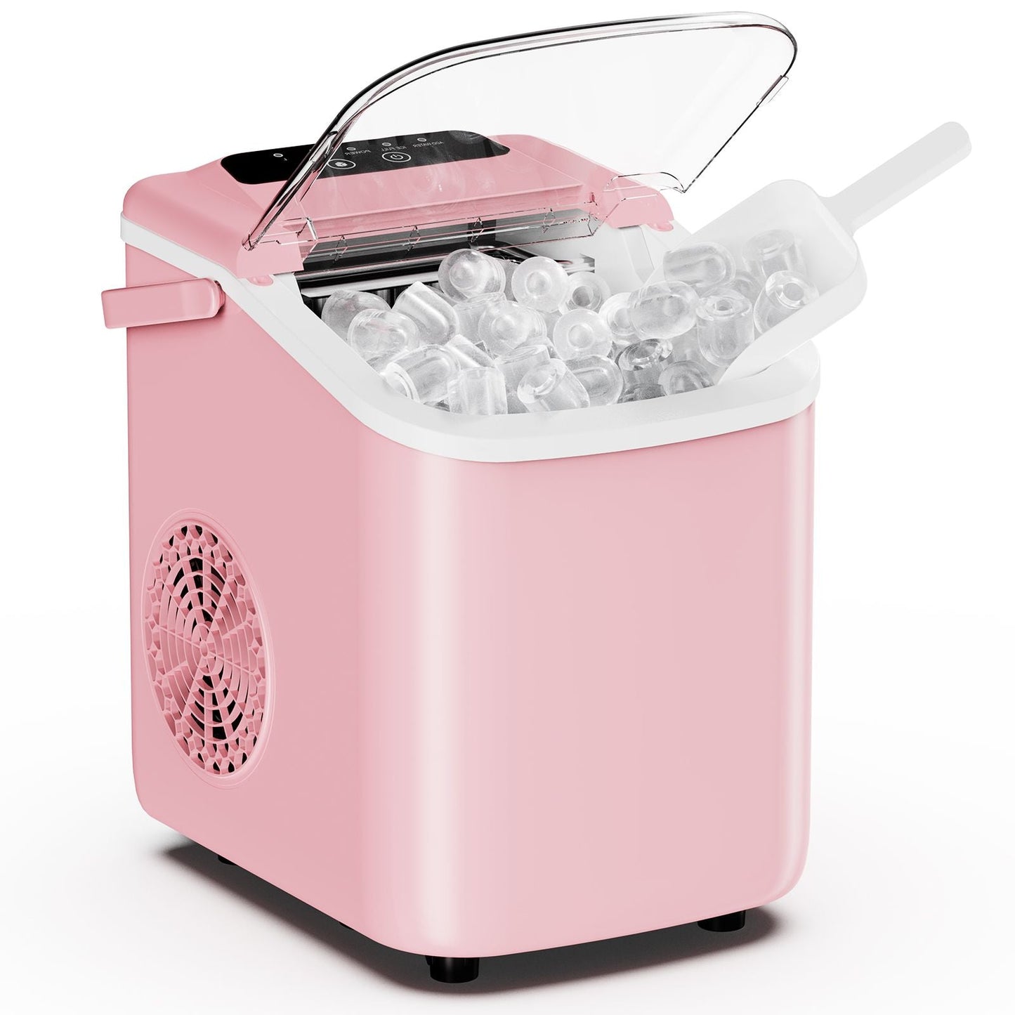 Desktop ice maker, with movable handle, can produce 9 ice balls in 6 to 8 minutes, equipped with a basket and a spoon New Era Fashion LLc