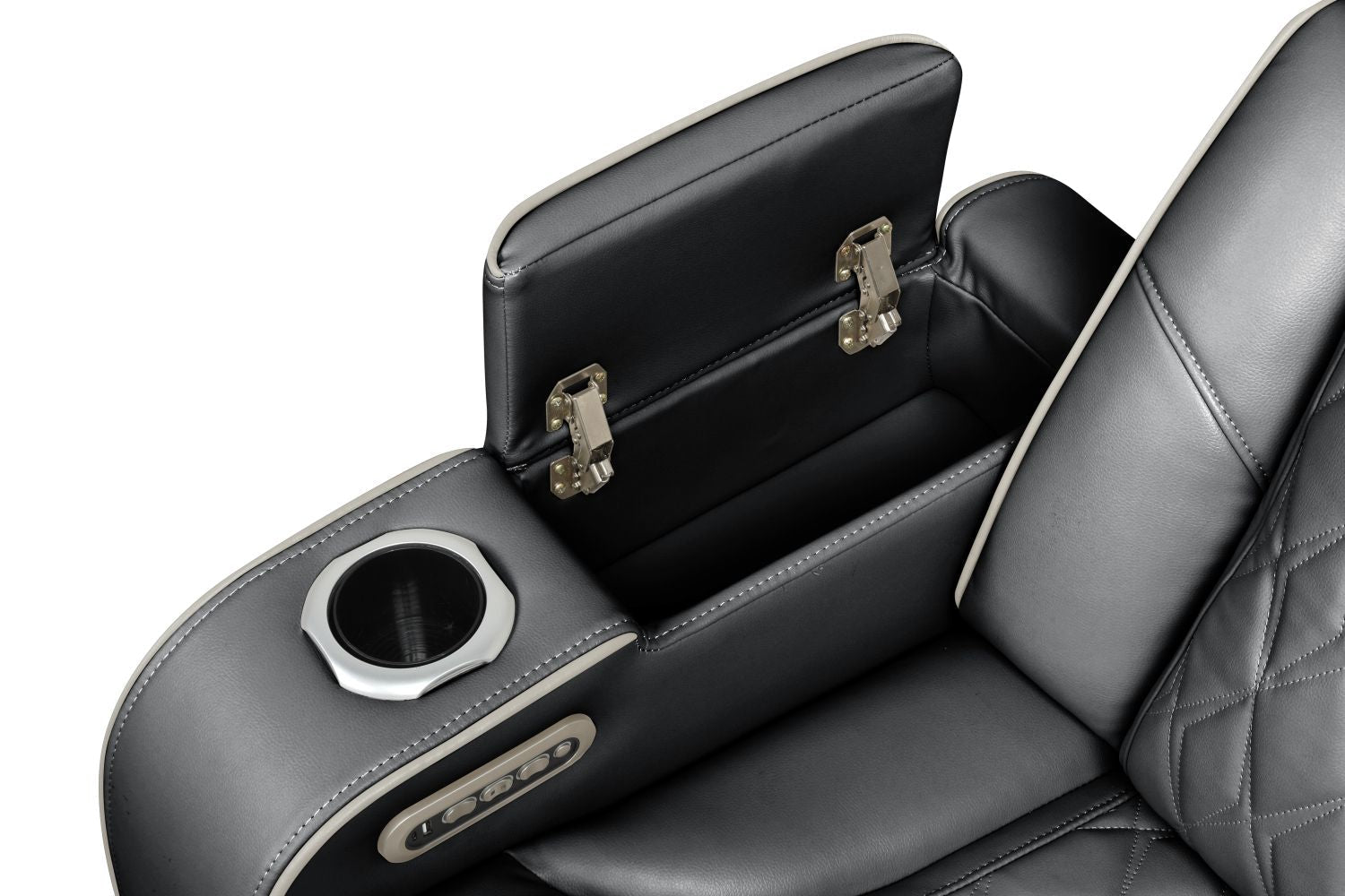 Fortuner Modern Style Upholstery Recliner Loveseat Made with Wood & Massage Function Included-Black New Era Fashion LLc