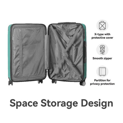 3-Piece Lightweight ABS Hardshell Luggage Set (20", 24", 26") in Fresh Green with Spinner Wheels, TSA Lock, and Adjustable Telescopic Handle - Durable Travel Suitcases New Era Fashion LLc