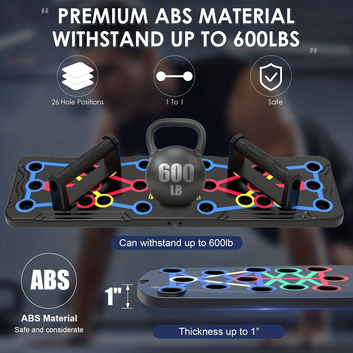 Push Up Board; Foldable Multi-Functional 20-In-1 Push Up Board; Chest Muscle Exercise Equipment For Men Women Fitness Training New Era Fashion LLc