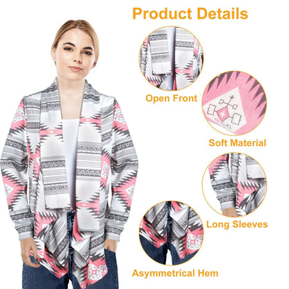 Women Open Front Cardigan Long Sleeve Shawl Neck Breathable Cardigan Well Collection New Era Fashion LLc