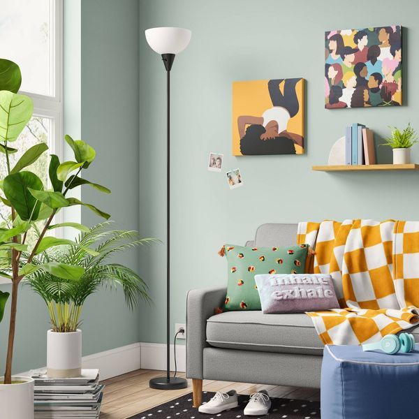 Torchiere Floor Lamp Black Minimalist Standing Light with 3-Way Switch Light Bulbs Not Included New Era Fashion LLc