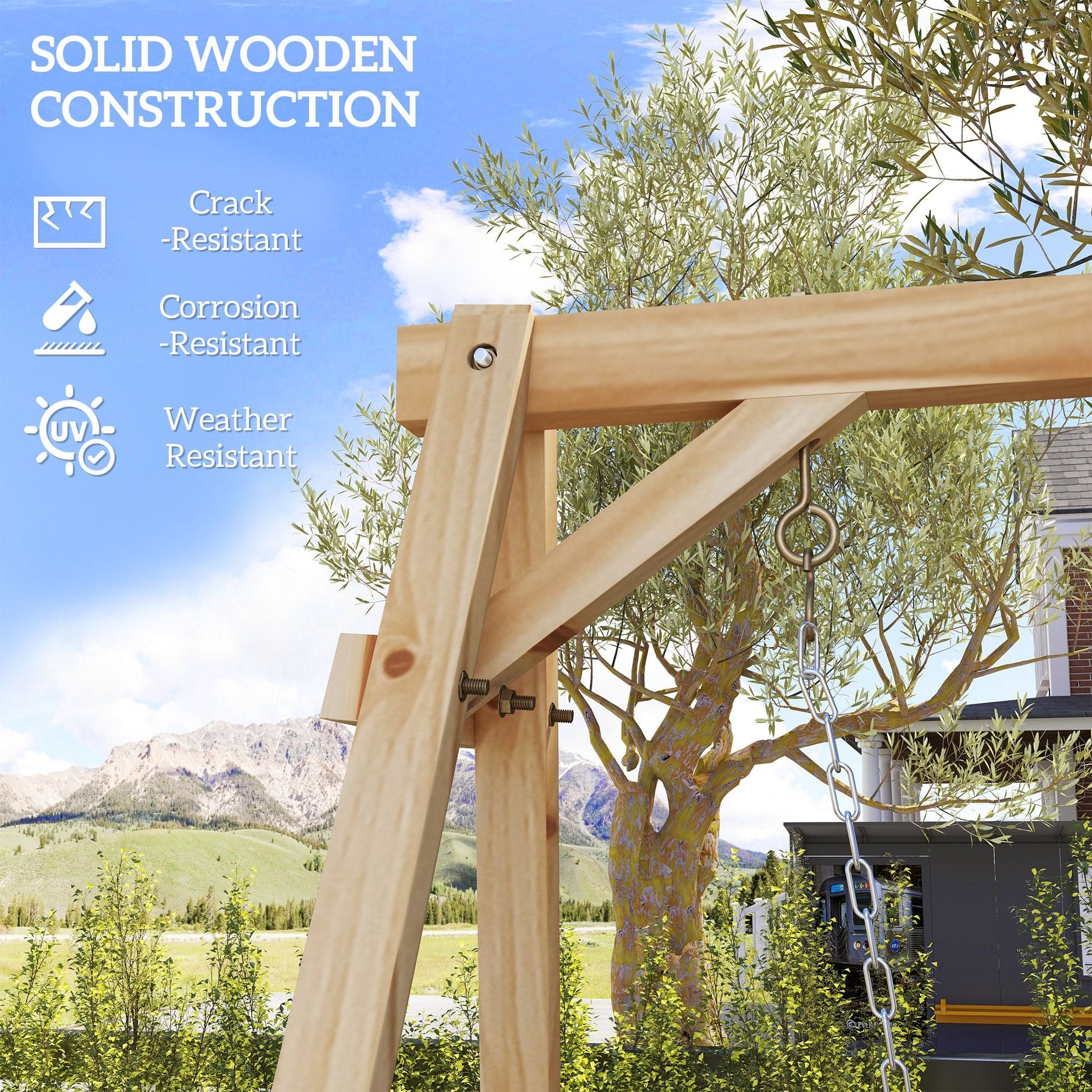 770lbs Porch Swing Frame, Heavy Duty A-Frame Hanging Chair Stand Only with Reinforced Bars for Porch, Garden, Backyard New Era Fashion LLc