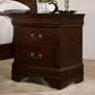1pc Nightstand Cherry Finish Louis Philippe Solid wood English Dovetail Construction Antique Nickle Hanging Pulls New Era Fashion LLc
