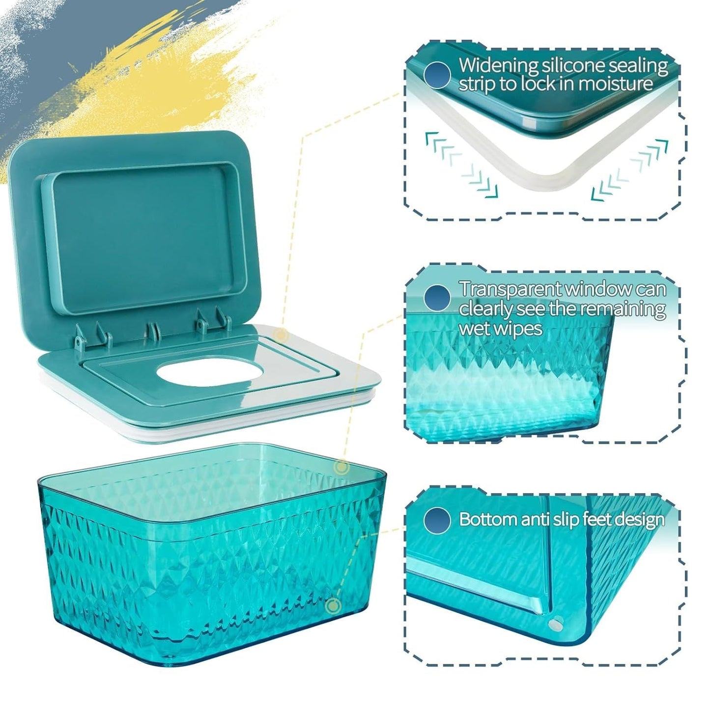 Wipes Dispenser, One-Handed Operation Wipe Holder for Baby & Adult, Seal-Designed Wipes Container for Bathroom Keep Diaper Wipes Fresh New Era Fashion LLc