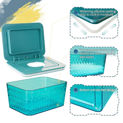 Wipes Dispenser, One-Handed Operation Wipe Holder for Baby & Adult, Seal-Designed Wipes Container for Bathroom Keep Diaper Wipes Fresh New Era Fashion LLc
