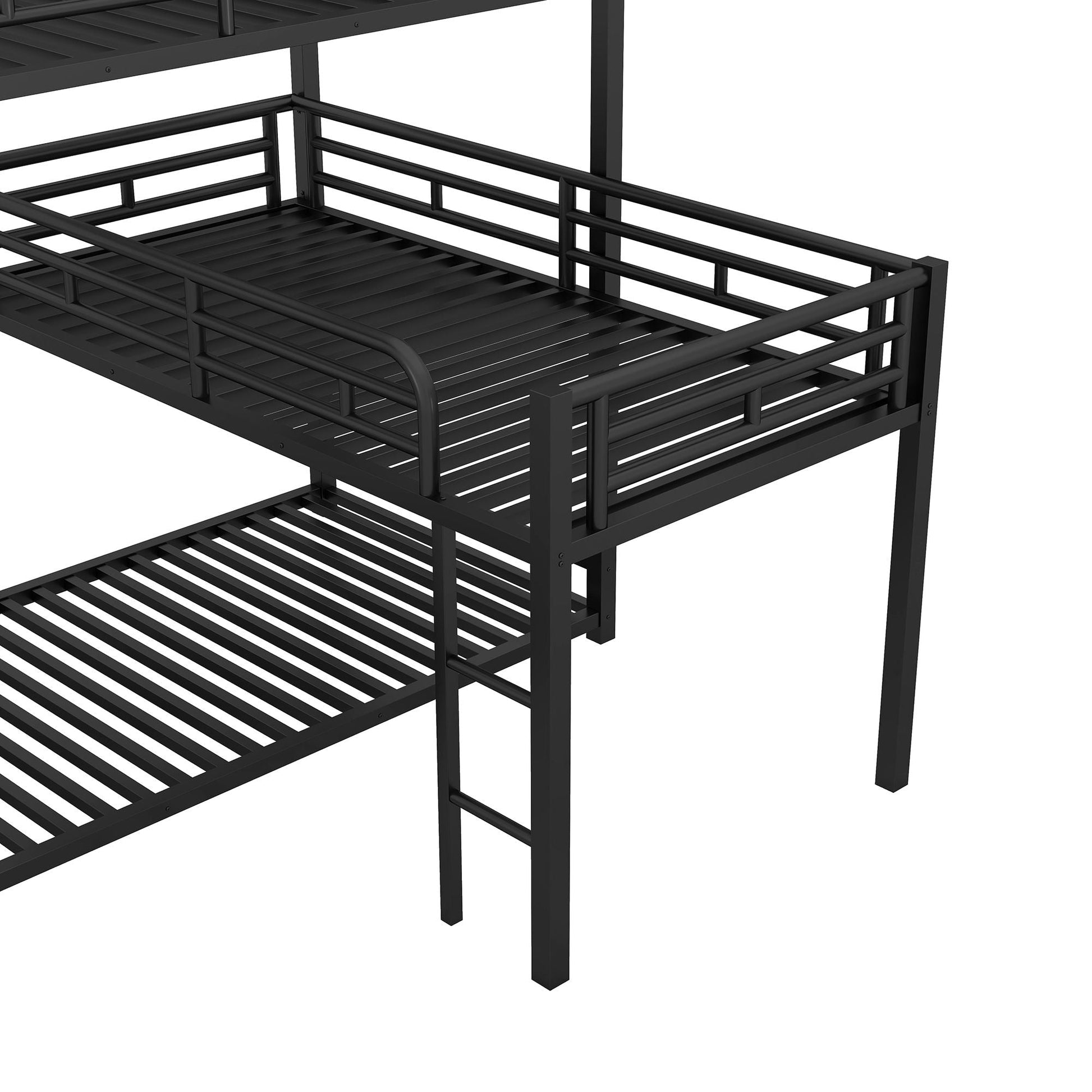 L-shaped Metal Triple Twin Size Bunk Bed New Era Fashion LLc