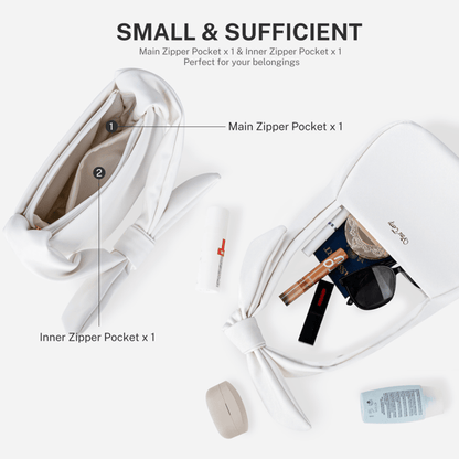 Hobo Hand Bag for Womens, Small Vegan Leather Hobe Handbag Shoulder Purses for Women with Zipper-White New Era Fashion LLc