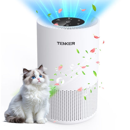 TENKER AP-6980 Air Purifier White US 1300ft² Large Rooms H13 Heap 3-Stage Filtration 3 Speeds 3 Timer w/Light Air Cleaner Machine New Era Fashion LLc