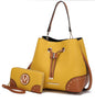 MKF Collection Candice Color Block Bucket Handbag with matching Wallet by Mia K New Era Fashion LLc