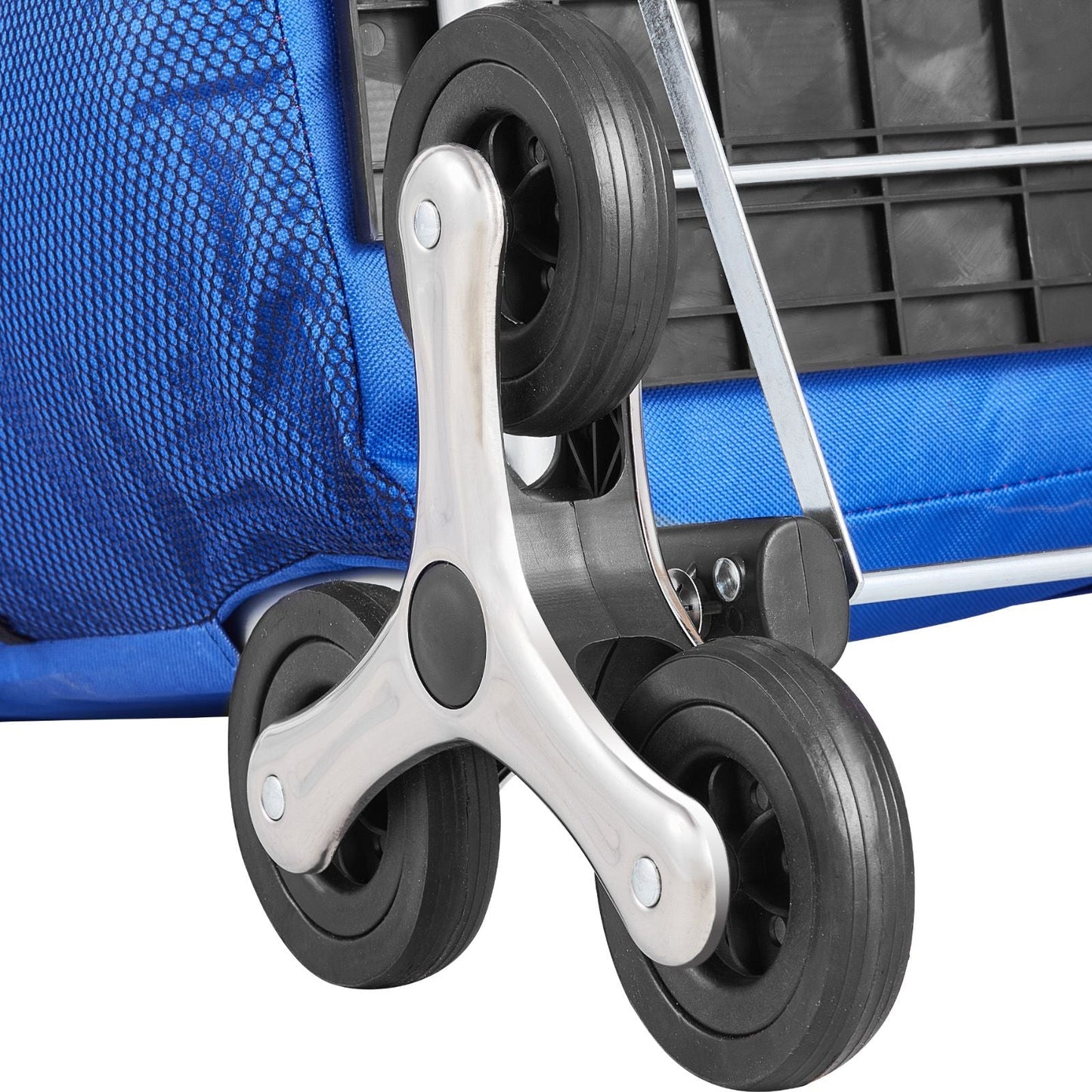 Stair Climber Trolley Dolly, 36L Folding Shopping Cart, Grocery Cart Trolley Laundry Stair Climbing Handcart with 6 Wheels & Oxford Cloth Bag, Foldable Cart for Shopping Grocery Laundry Climbing New Era Fashion LLc