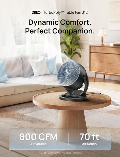 Fan for Bedroom, 12 Inches, 70ft Powerful Airflow, 25db Quiet Table Air Circulator Fans for Whole Room, 120° Adjustable Tilt, 3 Speeds, Desktop Fan for Home, Office, Kitchen New Era Fashion LLc