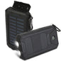 10000mAh Solar Power Bank External Battery Pack Dual USB Ports Outdoor Charger with Battery Indicators SOS LED Lights Compass Camping Hiking New Era Fashion LLc