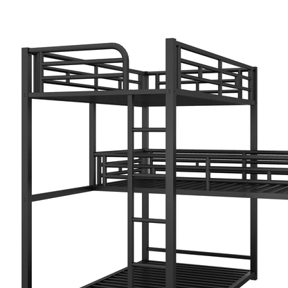 L-shaped Metal Triple Twin Size Bunk Bed New Era Fashion LLc