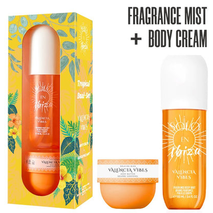 2-Piece Set, SOLO EN IBIZA Body & Hair Fragrance Mist And Body Cream Gift Box For Men And Women, Long Lasting Fragrance, 4 Different Scent, Perfect For Holiday Gifts, Dating, Daily Life, Parties New Era Fashion LLc