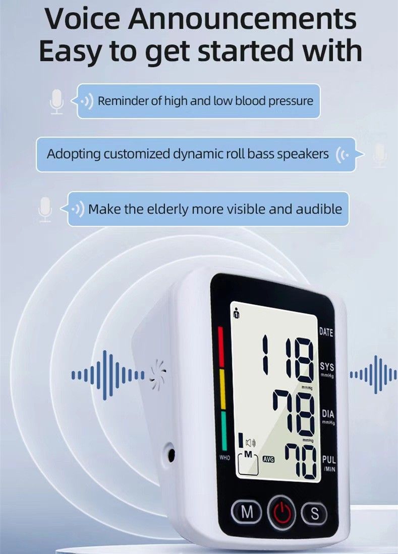 Wireless Digital Blood Pressure Monitor with LCD Display & Voice Alerts for Accurate Readings at Home New Era Fashion LLc