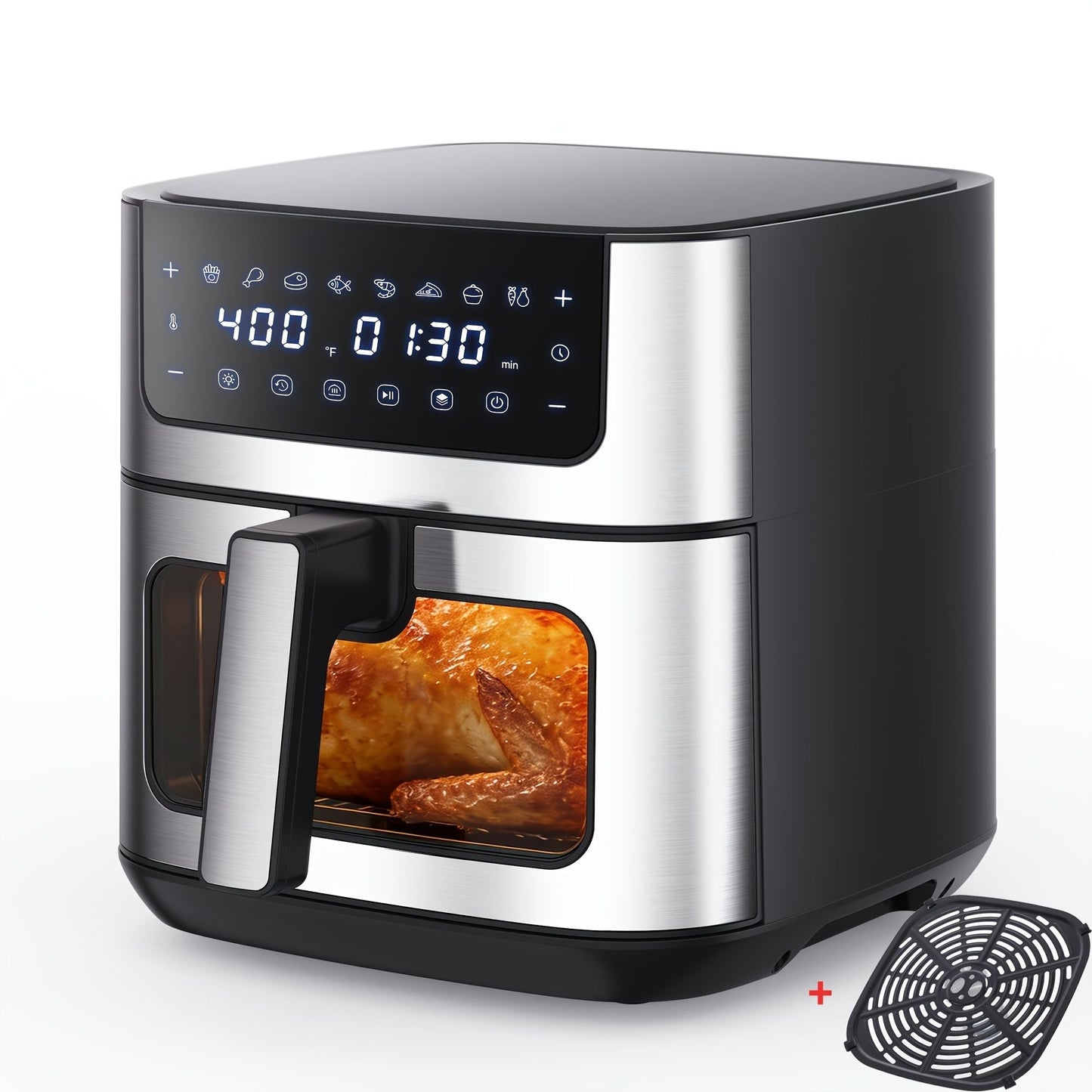 6.34QT Multi-Function Air Fryer with Ceramic Coating Suitable for Roast, Bake, Broil, Dehydrate, Reheat & Keep Warm, Digital Temperature (90°F-450°F), Easy-Clean Cooker for, -Type Plug ( Plug) New Era Fashion LLc